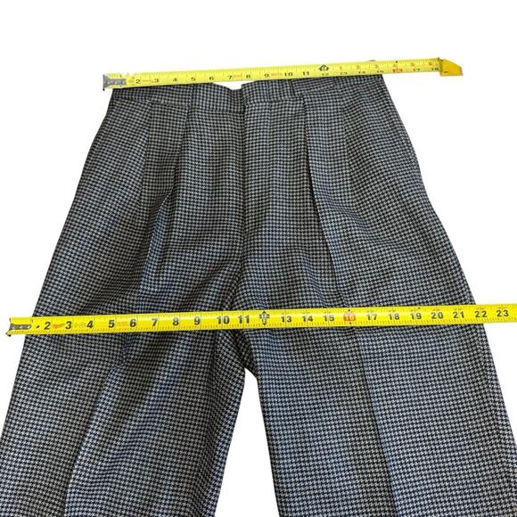 Vtg I. Magnin 100% Wool Houndstooth Womens Pants Sz 12 Pleated Old Money Preppy - Picture 7 of 10